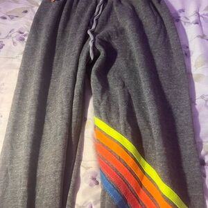 aviator nation rainbow 5 stripe gray sweatpants 🚚FREE SHIPPING🚚